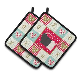 CK5314PTHD 7.5 x 7.5 in. Welsh Black-Necked Goat Love Pair of Pot Holders