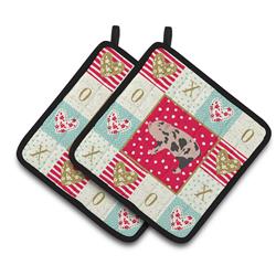 CK5362PTHD 7.5 x 7.5 in. Mini Miniature Pig Love Pair of Pot Holders