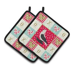 CK5373PTHD 7.5 x 7.5 in. Saxon Fairy Swallow Pigeon Love Pair of Pot Holders