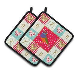 CK5509PTHD 7.5 x 7.5 in. Amadina Love Pair of Pot Holders