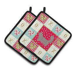 CK5712PTHD 7.5 x 7.5 in. Skookum No.2 Cat Love Pair of Pot Holders
