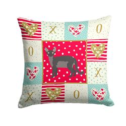 14 x 3 x 14 in. Devon Rex Cat Love Fabric Decorative Pillow