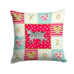 Picture of Carolines Treasures CK5612PW1414 14 x 3 x 14 in. European Shorthair No.2 Cat Love Fabric Decorative Pillow