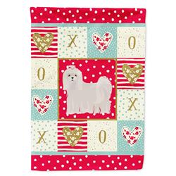 28 x 0.01 x 40 in. Maltese Love Canvas House Flag