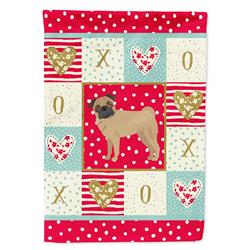 28 x 0.01 x 40 in. Pug Love Canvas House Flag