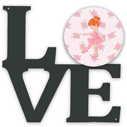 11.5 x 11.75 in. Ballerina Red Head Point Metal Artwork Love Wall Decor