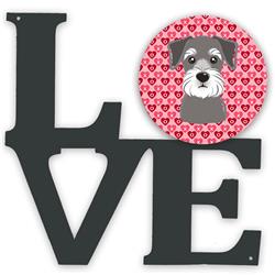 11.5 x 11.75 in. Schnauzer Metal Artwork Love Wall Decor