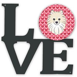 11.5 x 11.75 in. Pomeranian Metal Artwork Love Wall Decor