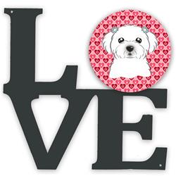 11.5 x 11.75 in. Maltese Metal Artwork Love Wall Decor