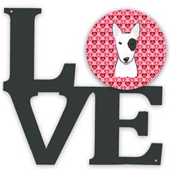 11.5 x 11.75 in. Bull Terrier Metal Artwork Love Wall Decor