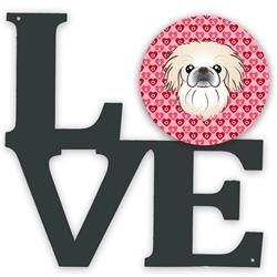 11.5 x 11.75 in. Pekingese Metal Artwork Love Wall Decor