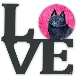 11.5 x 11.75 in. Pink Schipperke Metal Artwork Love Wall Decor