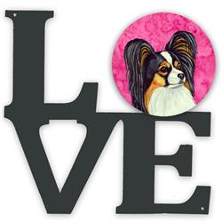 11.5 x 11.75 in. Pink Papillon Metal Artwork Love Wall Decor