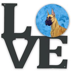 11.5 x 11.75 in. Blue Great Dane Metal Artwork Love Wall Decor