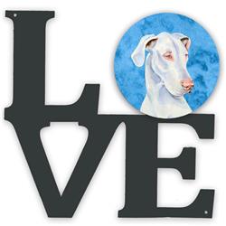 11.5 x 11.75 in. Blue Great Dane Metal Artwork Love Wall Decor