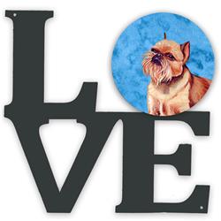 11.5 x 11.75 in. Blue Brussels Griffon Metal Artwork Love Wall Decor