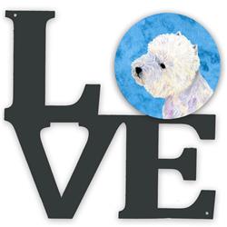11.5 x 11.75 in. Blue Westie Metal Artwork Love Wall Decor