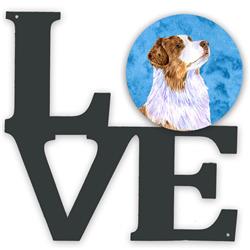11.5 x 11.75 in. Blue Australian Shepherd Metal Artwork Love Wall Decor