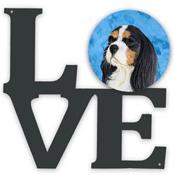 11.5 x 11.75 in. Blue Cavalier Spaniel Metal Artwork Love Wall Decor