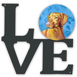 11.5 x 11.75 in. Blue Vizsla Metal Artwork Love Wall Decor