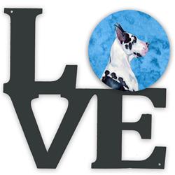 11.5 x 11.75 in. Blue Great Dane Metal Artwork Love Wall Decor