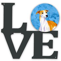 11.5 x 11.75 in. Blue Whippet Metal Artwork Love Wall Decor