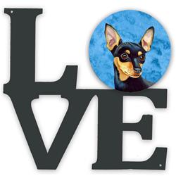 11.5 x 11.75 in. Blue Min Pin Metal Artwork Love Wall Decor