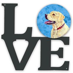 11.5 x 11.75 in. Blue Labrador Metal Artwork Love Wall Decor