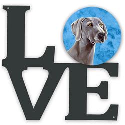 11.5 x 11.75 in. Blue Weimaraner Metal Artwork Love Wall Decor