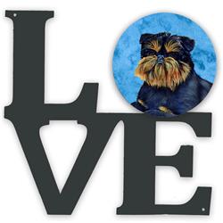 11.5 x 11.75 in. Blue Brussels Griffon Metal Artwork Love Wall Decor