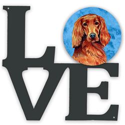11.5 x 11.75 in. Blue Irish Setter Metal Artwork Love Wall Decor