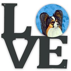 11.5 x 11.75 in. Blue Papillon Metal Artwork Love Wall Decor