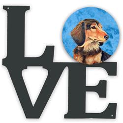 11.5 x 11.75 in. Blue Dachshund Metal Artwork Love Wall Decor