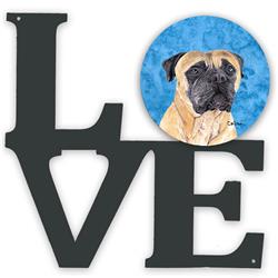 11.5 x 11.75 in. Blue Mastiff Metal Artwork Love Wall Decor
