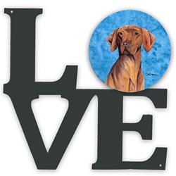11.5 x 11.75 in. Blue Vizsla Metal Artwork Love Wall Decor