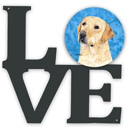11.5 x 11.75 in. Blue Labrador Metal Artwork Love Wall Decor