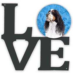 11.5 x 11.75 in. Blue Springer Spaniel Metal Artwork Love Wall Decor