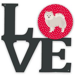 11.5 x 11.75 in. Japanese Spitz Love Metal Artwork Wall Decor