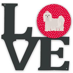 11.5 x 11.75 in. Maltese Love Metal Artwork Wall Decor
