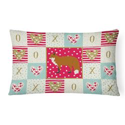 12 x 3 x 16 in. Red Fox Love Canvas Fabric Decorative Pillow