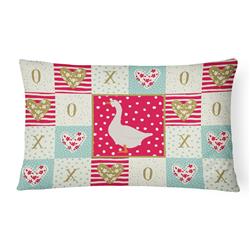 12 x 3 x 16 in. Embden Goose Love Canvas Fabric Decorative Pillow