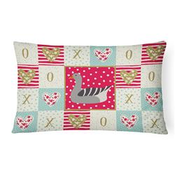 12 x 3 x 16 in. Pilgrim Goose Love Canvas Fabric Decorative Pillow