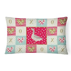 12 x 3 x 16 in. Steinbacher Goose Love Canvas Fabric Decorative Pillow