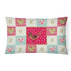 12 x 3 x 16 in. Ring-Necked Common Pheasant Love Canvas Fabric Decorative Pillow
