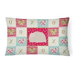 12 x 3 x 16 in. Fluffy Angora Rabbit Love Canvas Fabric Decorative Pillow
