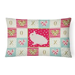 12 x 3 x 16 in. Hermelin Rabbit Love Canvas Fabric Decorative Pillow