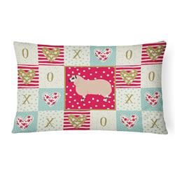 12 x 3 x 16 in. Kerry Hill Sheep Love Canvas Fabric Decorative Pillow