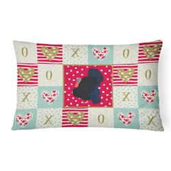 12 x 3 x 16 in. Norfolk Black Turkey Love Canvas Fabric Decorative Pillow