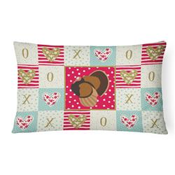 12 x 3 x 16 in. Bronze Turkey Love Canvas Fabric Decorative Pillow