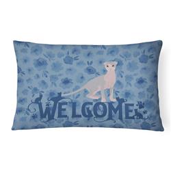 12 x 3 x 16 in. Ukrainian Levkoy Cat Welcome Canvas Fabric Decorative Pillow